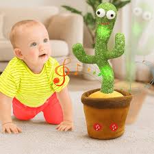 Dancing Cactus Toy – Talking, Singing, Voice Recording LED Dancing Plush Toy for Kids & Babies