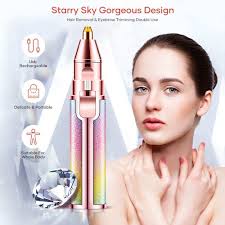 Blawless Rechargeable 2 in 1 Eyebrow Trimmer + Hair Shaver – Painless Eyebrow & Facial Hair Remover for Women